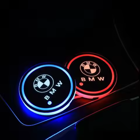 LED Luminous Car Water Cup Holder Coaster Lamp For BMW 3 5 6 7 1 Series Z4 X3 X6 E81 E71 E90 E93 F30
