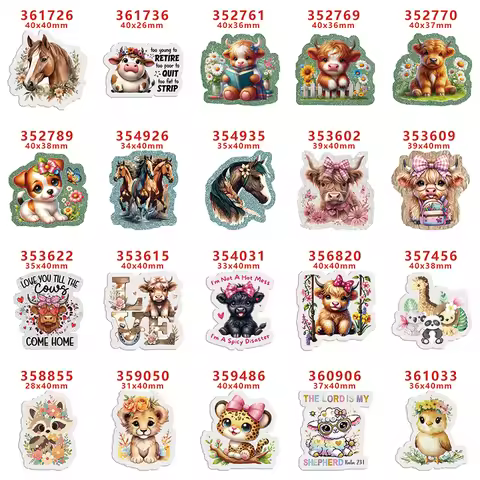 10pcs/lot Howdy Western Farm Cowgirl Glitter Acrylic Flatback Planar Resins DIY Gift Crafts Jewelry 