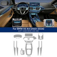 For BMW X3 X4 G01 G02 2022 2023 2024 TPU Car Navigation Screen Film Gearbox Protective Sticker Anti-