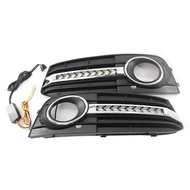 WF-Car Fluorescent Daytime Running Light Mesh Grille Fog Lamp Frame Suitable For  A4 B8 2009-2011 8K