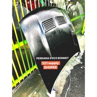 PERDANA EVO3 EVO 3 E3 FRONT BONNET BONET LL8350 // ENGINE COVER SCOOP NOT OPEN  DAH LIPAT FIBER
