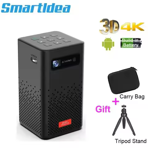 Smartldea handheld 4K 3D DLP Projector build in battery Cola Can pocket size portable travel outdoor