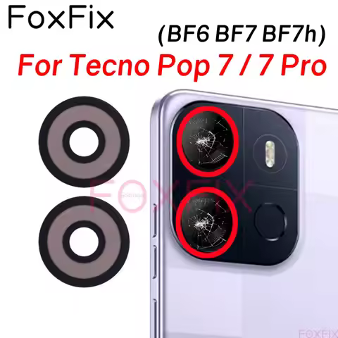 Back Camera Lens For Tecno Pop 7 BF6 Pop7 Pop 7 Pro BF7 BF7h Rear Main Camera Glass Cover Replacemen