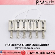 RM HIGH QUALITY STEEL Electric Guitar Tremolo Bridge Saddle **20x10.8MM** (6pcs) BK / CH【Msia Seller
