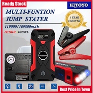 Kitoyo 119000/109800mAh Petrol Diesel Jumper Car Power bank Car Jumper Powerbank Jumper Kereta Car Jumper With Pump