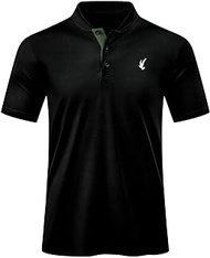 Men's Polo Shirts Casual Short Sleeve Golf Polo Athletic Shirt Tennis T-Shirt for Men, US 52(3XL), A Black