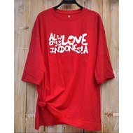 MERAH Red and White T-shirt Hut Independence of the Republic of Indonesia HR23 Oversize Slit Distro 