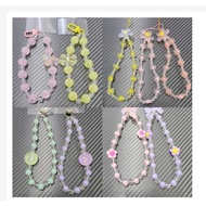 HP GANTUNGAN PHONE STRAP / LOVE MOTIF PHONE CASE STRAP / CRYSTAL RIBBON / FLOWER RIBBON