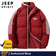 JEEP JEEP JEEP เสื้อแจ็คเก็ตปกตั้งสำหรับผู้ชายและผู้หญิงสินค้าใหม่เสื้อแจ็คเก็ตกันลมแจ็คเก็ตผ้าฝ้ายฤ
