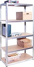 Garage Shelving Units: 71 x 35 x 18 inches | Heavy Duty Racking Shelves for Storage-1 Bay, Galvanise