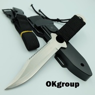 FX002- BLACK and SILVER Outdoor knife Diving knife Survival knife tactical knife มีดพกพา มีดทหาร มีดเดินป่า มีดดำน้ำ มีดใบตาย มีดแคมป์ปิ้ง มีดเลื่อย มีดสั้น มีดดาบ ยาว21.00cm