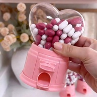 Candy Machine Heart Shaped Mini Gumball Machine Desk Candy Dispenser for Party Favor Teacher Valenti