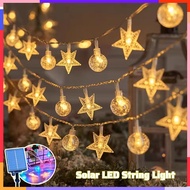 LED Solar Crystal Ball Fairy Light Lampu Raya Waterproof Outdoor String Light Garden Decor