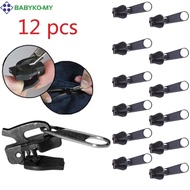 [BABYKO] Zip Slider Replacement 3 Sizes 12Pieces No Tools Universal Zip Fixers Zip Repair