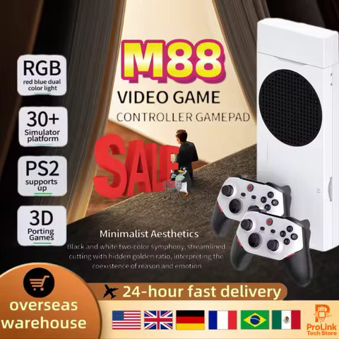 M88 Game Console Stick 4K Wireless Controller 60 Simulators 3D TV Support PS2 128G Supports 30+ Emul