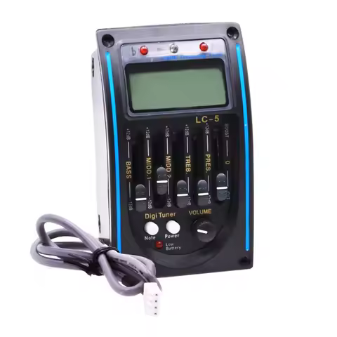 LC-5 5 Bands Acoustic Guitar Pickup EQ Preamp LCD Tuner Piezo Pickup Equalizer System