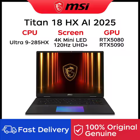 2025 MSI Titan 18 HX AI Gaming Laptop 18 Inch 4K Mini LED 120Hz UHD+ Screen Notebook Ultra 9-285HX 6