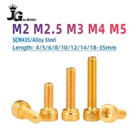 JK 10Pcs 12.9 Socket Cap Head Screws M2 M2.5 M3 M4 M5 Allen Bolts Hex Drive Titanium Gold