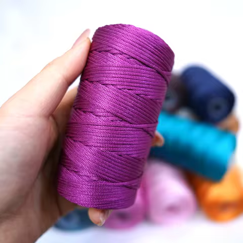 1Pcs 130g 2mm Thin Ice Nylon Yarns For Knitting And Crochet Diy Bag Shoes Hat hollow Yarn Thread Cro
