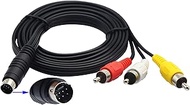 zdyCGTime 3 RCA Plug to 7 Pin Mini DIN Plug Extension Cable S-Video 7 Pin DIN Male to 3 RCA Male RGB