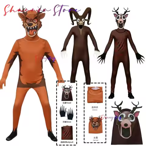 Horriable Halloween Costume For Kid Game 99-Nights In The Forest Deer Cosplay Costume Nightmare Mons