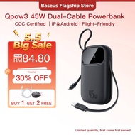 【CCC Certified】Baseus Qpow3 Digital Display 45W Power Bank 10000mAh 20000mAh Built-In Retractable US