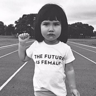 Girls White T shirt future is woman print children short sleeve for girls fashion T-shirt funny lett