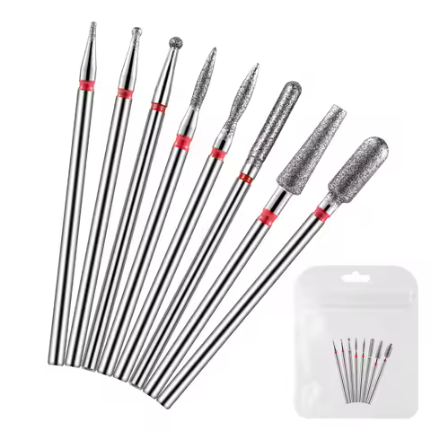 8PCS Diamond Nail Drill Bit Set Electric Milling Cutters For Manicure Cuticle Clean Manicure Drill A