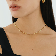 Bemet Miami gem choker สร้อยคอสแตนเลส