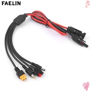 FAELIN  Panel Extension Cable, 30A 4 in 1  Wire, Connector 1m Length MC4 to DC5521 7909 XT60 Female 