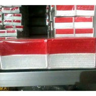 MERAH Red and white flag bet full embroidery 4x6cm 100 pcs