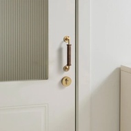 Medieval Style Walnut Brass Retro Door Handle Shade Barn Wooden Door Door Surface-Mounted Solid Wood