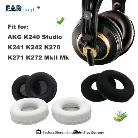 Replacement Ear Pads for AKG K240 Studio K241 K242 K270 K271 K272 MkII Mk Headset Parts Leather Cush