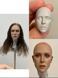1:6現貨Scarlet Witch緋紅女巫重塗植發頭雕，非hottoys enterbay threezero zcwo