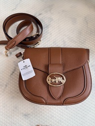 COACH Georgie Saddle Bag Redwood 馬車 Logo 啡色單肩斜孭袋