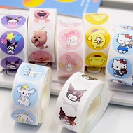 Cartoon Sanrio Emoticon Pack Kuromi Cinnamon Dog Melody Sealing Sticker Pudding Dog loppy Roll Stick