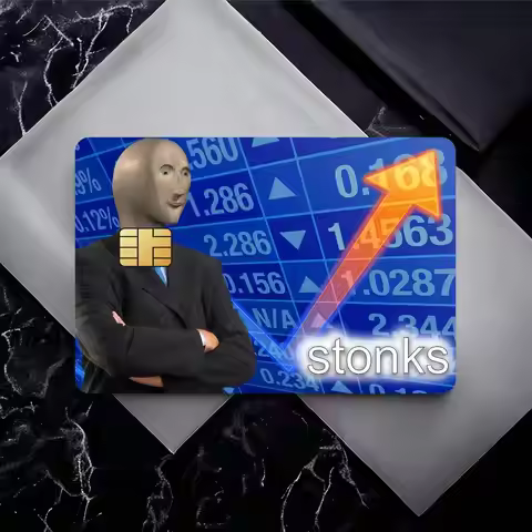Not Stonks Credit Card Debit Card Waterproof Sticker Bank Bus Card Protective Film Sticker