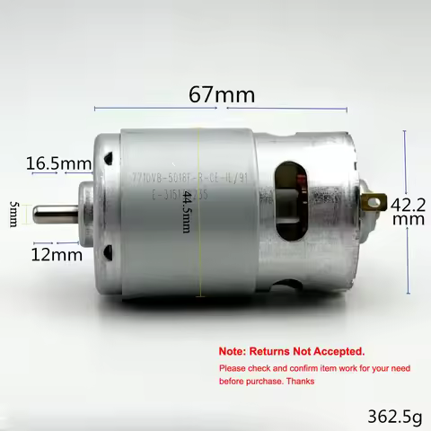 NICHIBO 42mm RS-775VC Motor DC 18V-36V 24V 11800RPM High Speed Power Front Ball Bearing 775 Motor fo