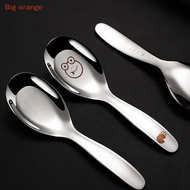 [Big orange] Chinese Stainless Steel Spoon Creative Pot Spoon Soup Bun Home Kitchen Essential 316 Stainless Steel Children's Spoon Snd Fork