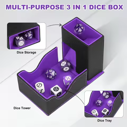 Dice Tower Portable Folding Storage Dice Tray for Dungeons & Dragons Tabletop Gaming Accessories RPG