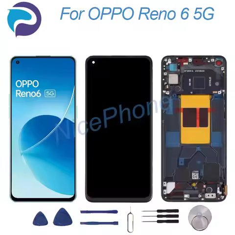 For OPPO Reno 6 5G LCD Display Touch Screen Digitizer Assembly PEQM00, CPH2251 Reno 6 5G LCD Screen