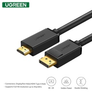 Ugreen DP101/10239 DisplayPort to HDMI / DP to HDMI Cable 1.5m - Uni-Directional - Black
