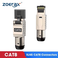 ZoeRax ขั้วต่อ Cat6A Cat7 Cat8 RJ45ต่อ RJ45ปลั๊กยกเลิกง่าย2000MHz 40G สาย LAN 24AWG 22AWG