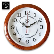 Velashop นาฬิกาแขวนผนัง ตราสมอ Anchor Brand No.55 สีน้ำตาลลายไม้ ขนาด 10 นิ้ว ( 25 CM.) รับประกัน 1 ปี