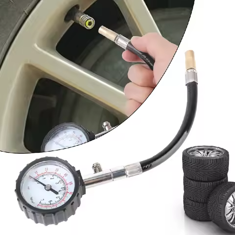 0-100PSI Car Tire Pressure Gauge High Precision Monitor Long Tube Tyre Tester Meter Copper Nozzles T