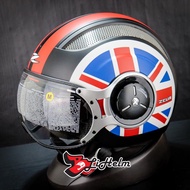ZEUS HELMET ZS218 MBLK SS8 | DRED | ZS 218 SINGLE VISOR