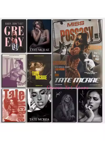 Tate McRae Vintage Music Series Poster Print Canvas Art Pictures Home for Living Room and Bedroom Wa