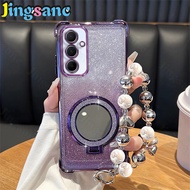 Jingsanc Ốp điện thoại cho Samsung bảo vệ long lanh Galaxy A16/A16 5G/A16 LTE vỏ với vòng đeo tay gư