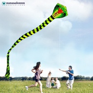 NANASALONNN 8m/26.25ft Long Tail Green Snake Kite Easy to Fly Large Cobra Kite for Outdoor Beach and
