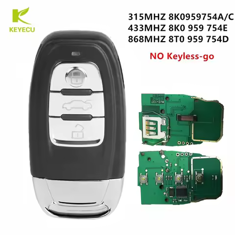 KEYECU Cheap 3 Button Smart Remote Key 315MHZ 8K0 959 754 C/433MHZ/868MHZ 8T0 959 754D for Audi Q5 A